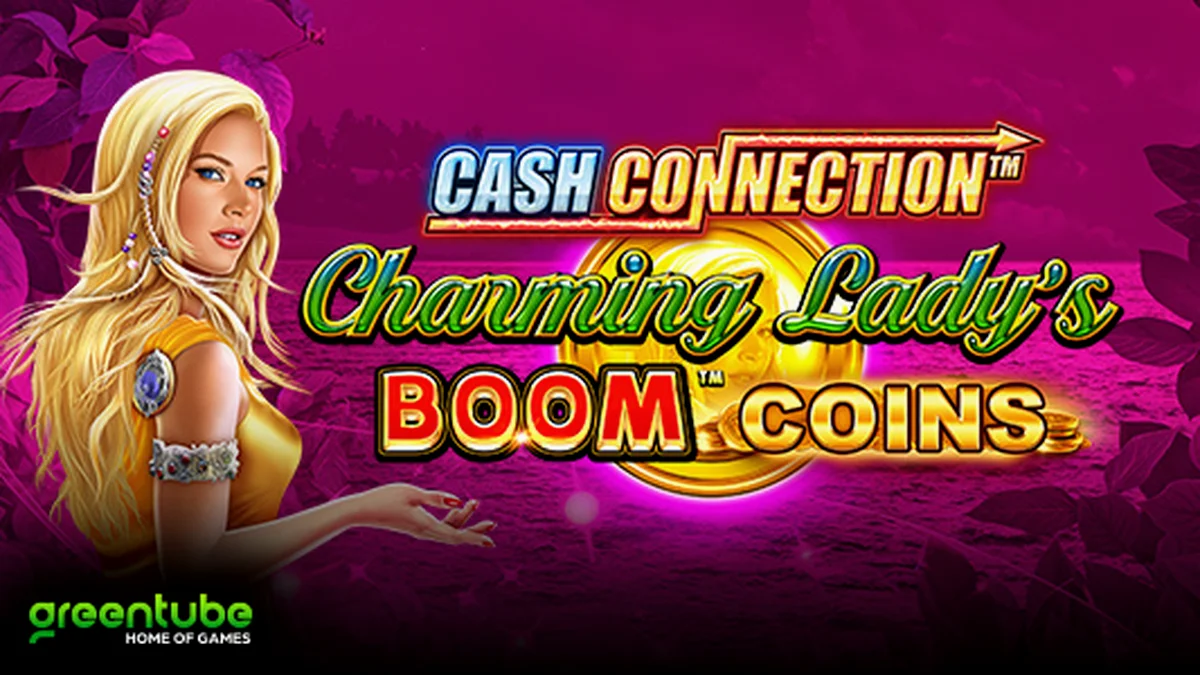Interface do jogo Cash Connection Charming Lady’s Boom Coins em um smartphone